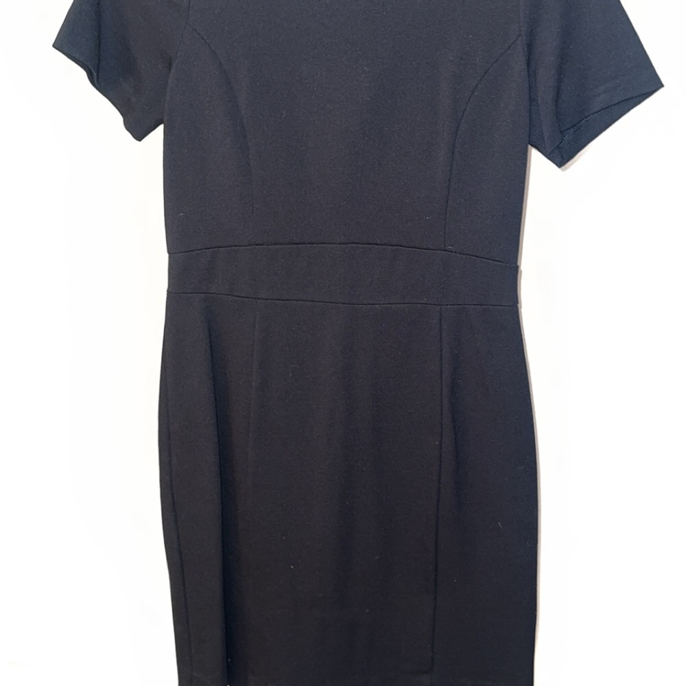 Amanda & Chelsea Blue Sheath Mini Dress Crew Neck Short Sleeve